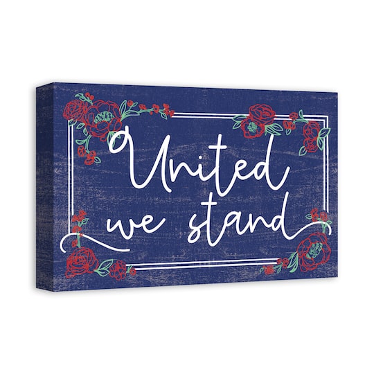 United We Stand Script Canvas Wall Art
